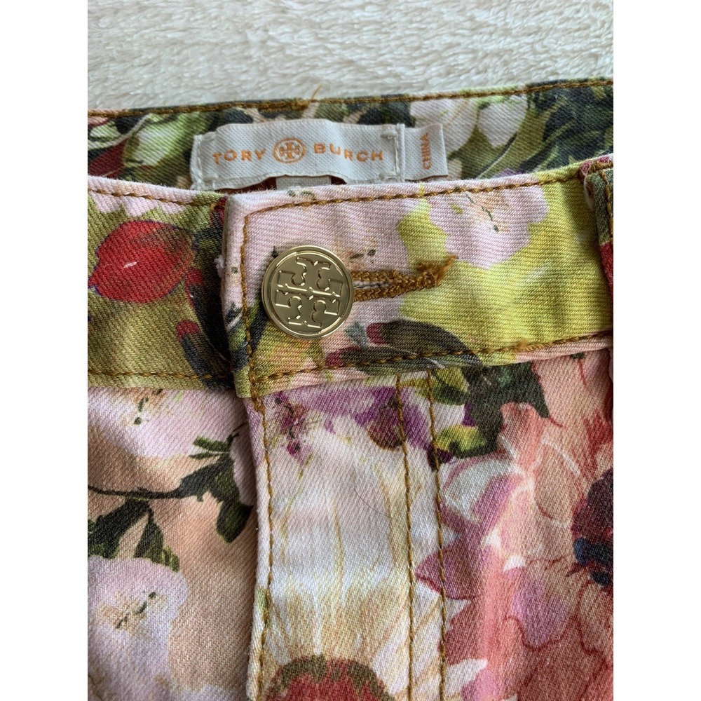 Tory Burch Women's Super Skinny Jean Size 29 Floral Print Flowers Colorful - Picture 5 of 15